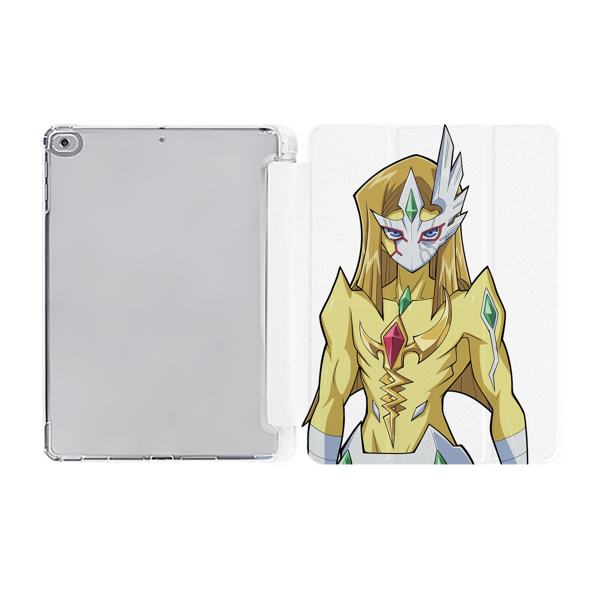 （画像用） 遊☆戯☆王 Yu-Gi-Oh! IPad ケース ペン収納付き 三つ折りスタンド PUレザー×シリコン 対応機種9.5/10.5/10.9インチ